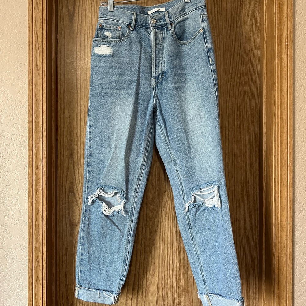 PacSun Ultra High Ride Light Blue Distressed Jeans